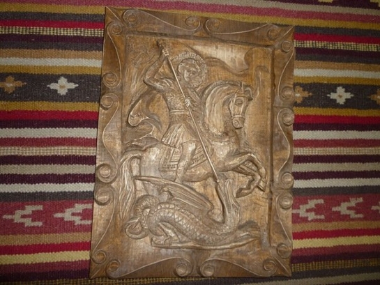 Резная икона Георгий Победоносец